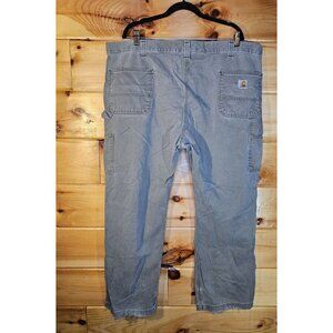 Carhartt Mens Cargo Pocket Carpenter Work Green Canvas Pants SZ 44 x 30
